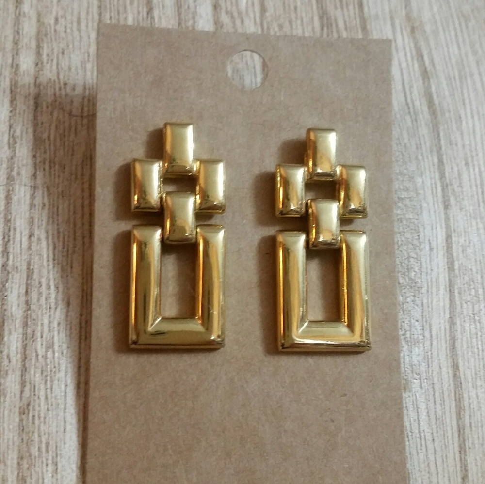 Vintage Monet Gold Tone Door Knocker Earrings